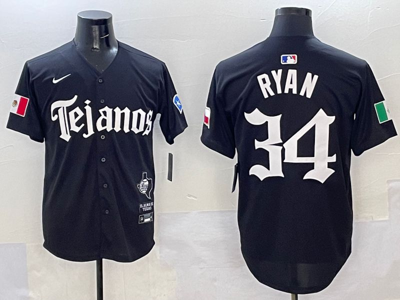 Men Texas Rangers #34 Ryan Black Five generations Joint Name 2025 Nike MLB Jersey style 1->texas rangers->MLB Jersey